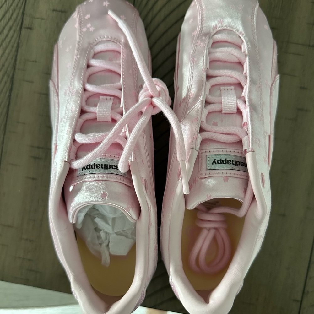 Puma Blossom Pink Satin Lace-Up Sneakers